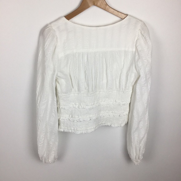 FREE PEOPLE “LOLITA” Pheasant Top in white size S - Picture 4 of 12
